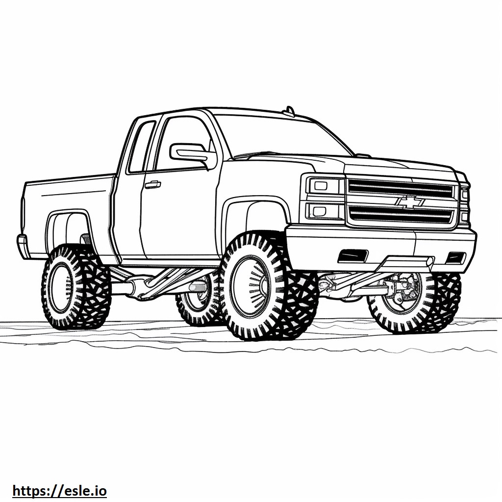 Chevrolet Silverado Mud Terrain Tires 4WD 2024 coloring page