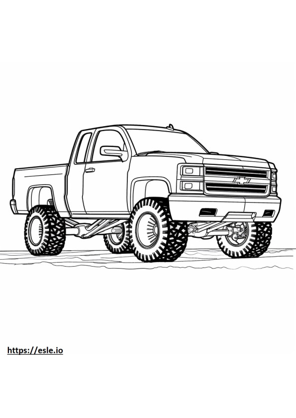 Chevrolet Silverado Mud Terrain Tires 4WD 2024 coloring page