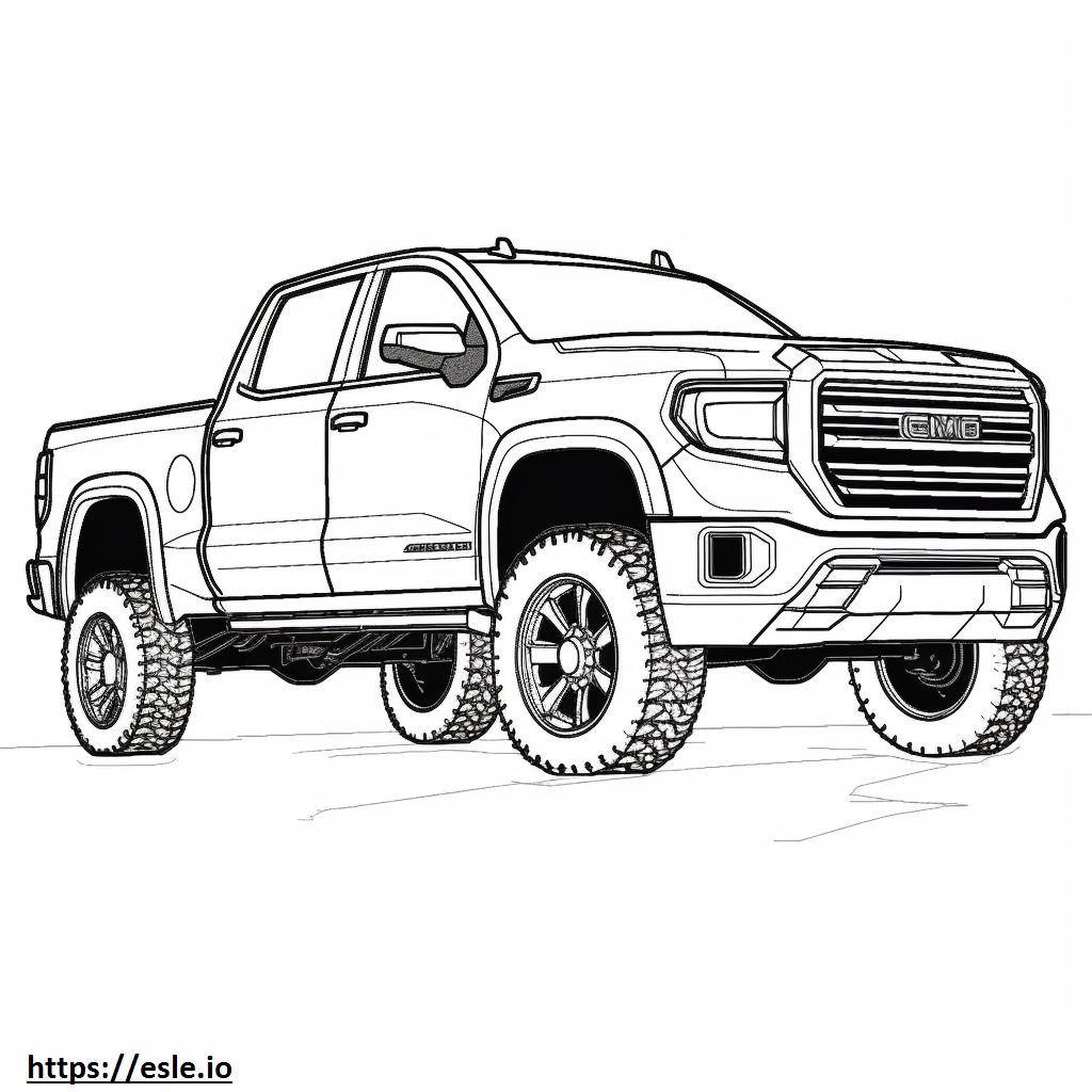 GMC Sierra Mud Terrain Tires 4WD 2024 coloring page