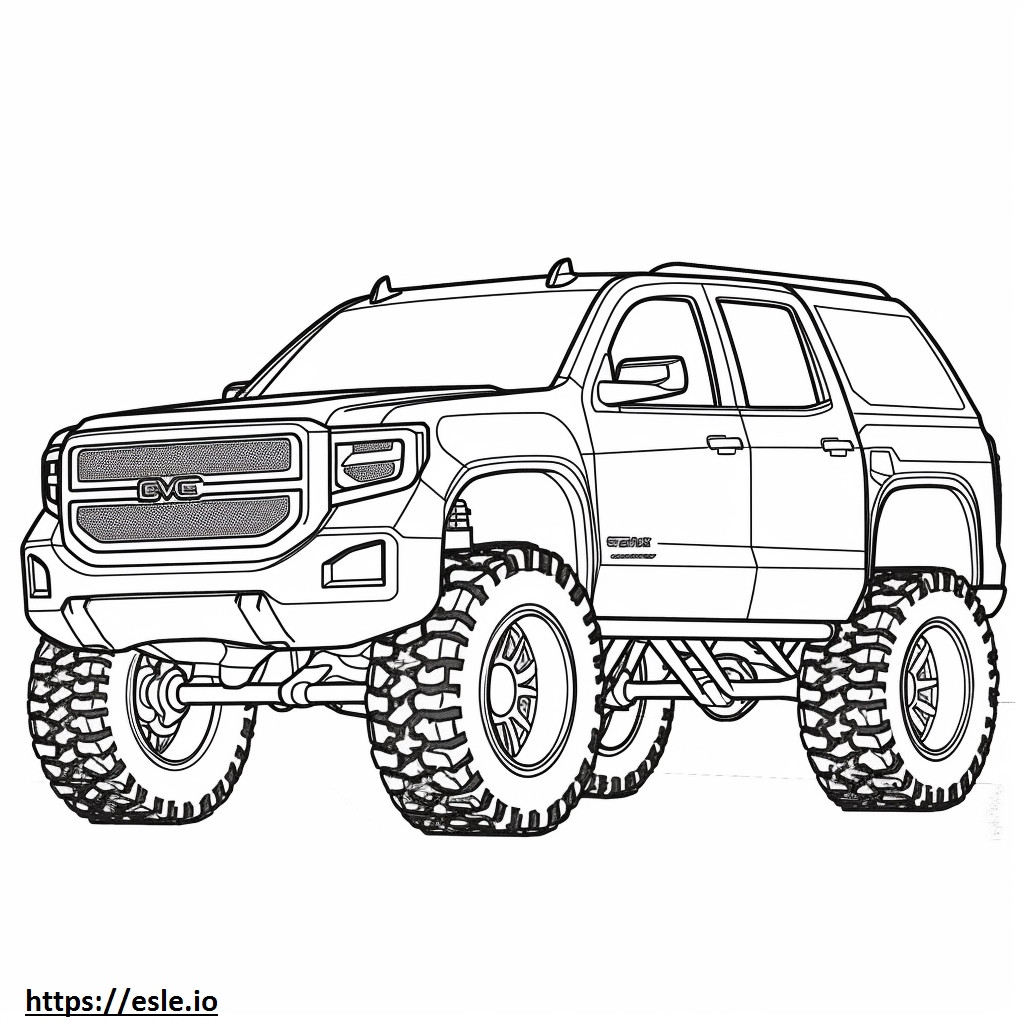 Neumáticos GMC Sierra Mud Terrain 4WD 2024 para colorear e imprimir