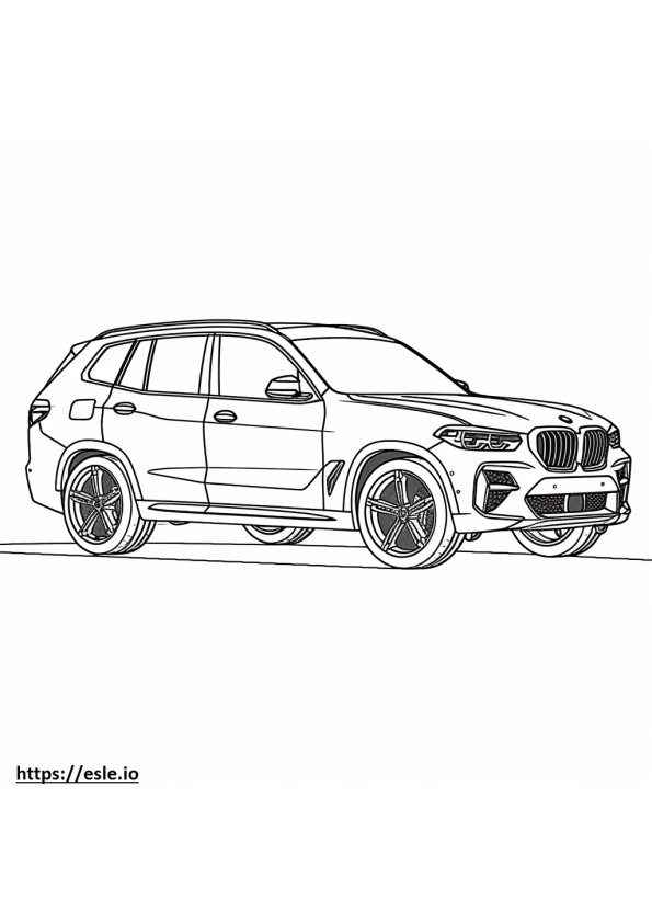 BMW X3 M 2024 ausmalbild