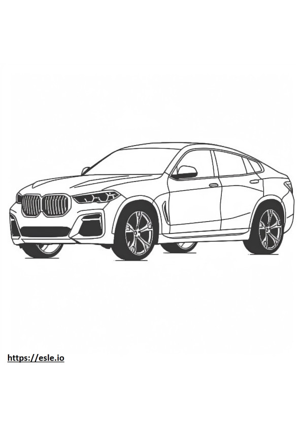 BMW X4 M 2024 gambar mewarnai