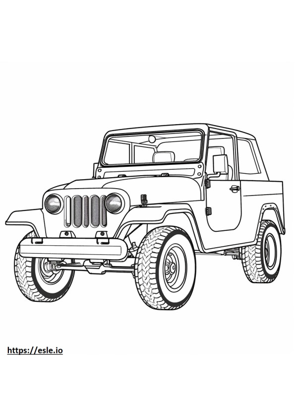 Coloriage Jeep Wrangler Rubicon 4 portes 4 roues motrices 2024 à imprimer