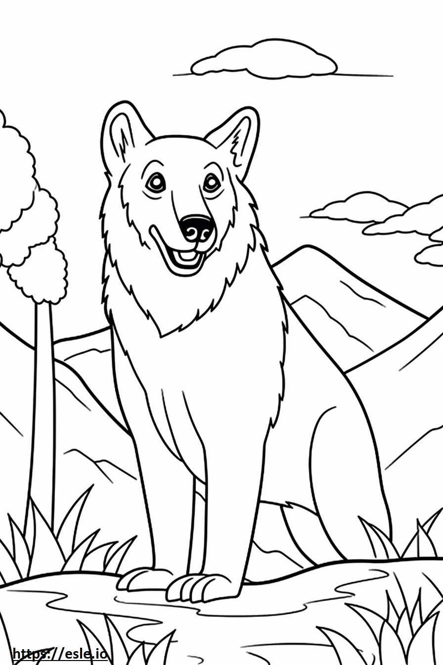 Brittany happy coloring page
