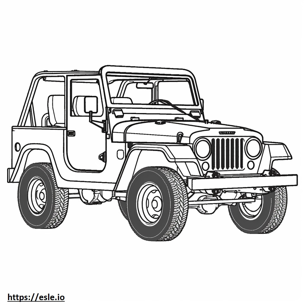 Jeep Wrangler Rubicon 4dr 4WD 2024 coloring page