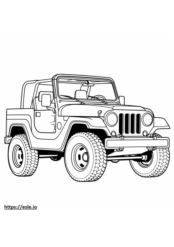 Jeep Wrangler Rubicon 2 puertas 4WD 2024 para colorear e imprimir