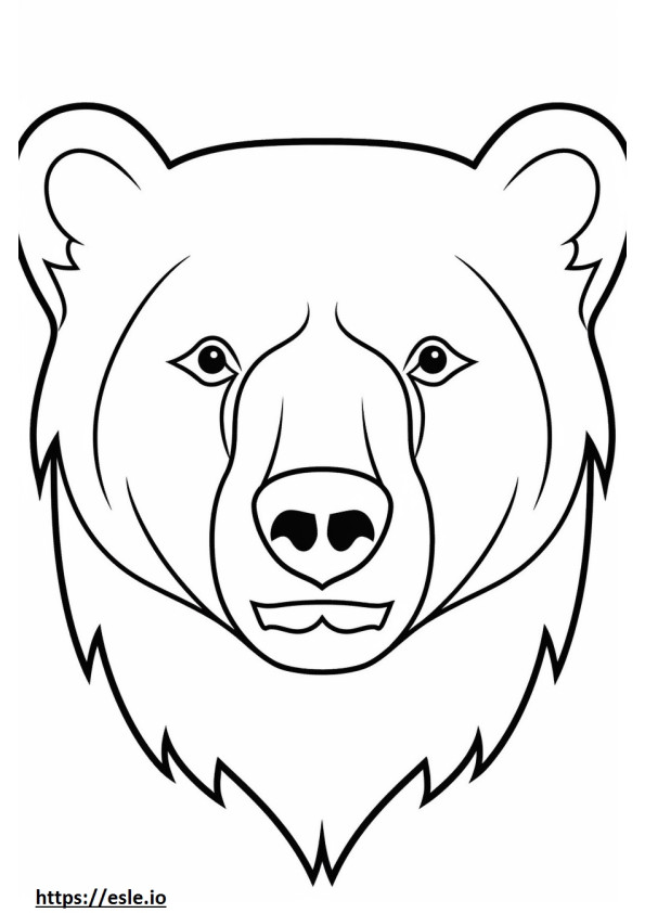Coloriage Visage d'ours brun à imprimer