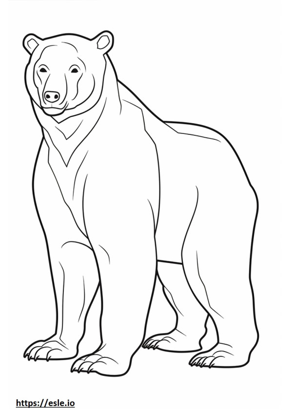 Brown Bear full body coloring page