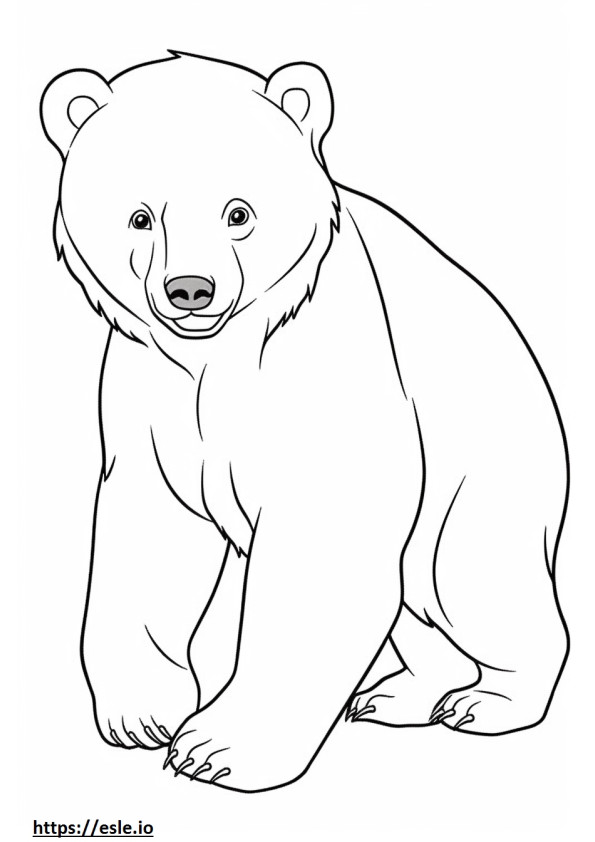 Bebé oso pardo para colorear e imprimir