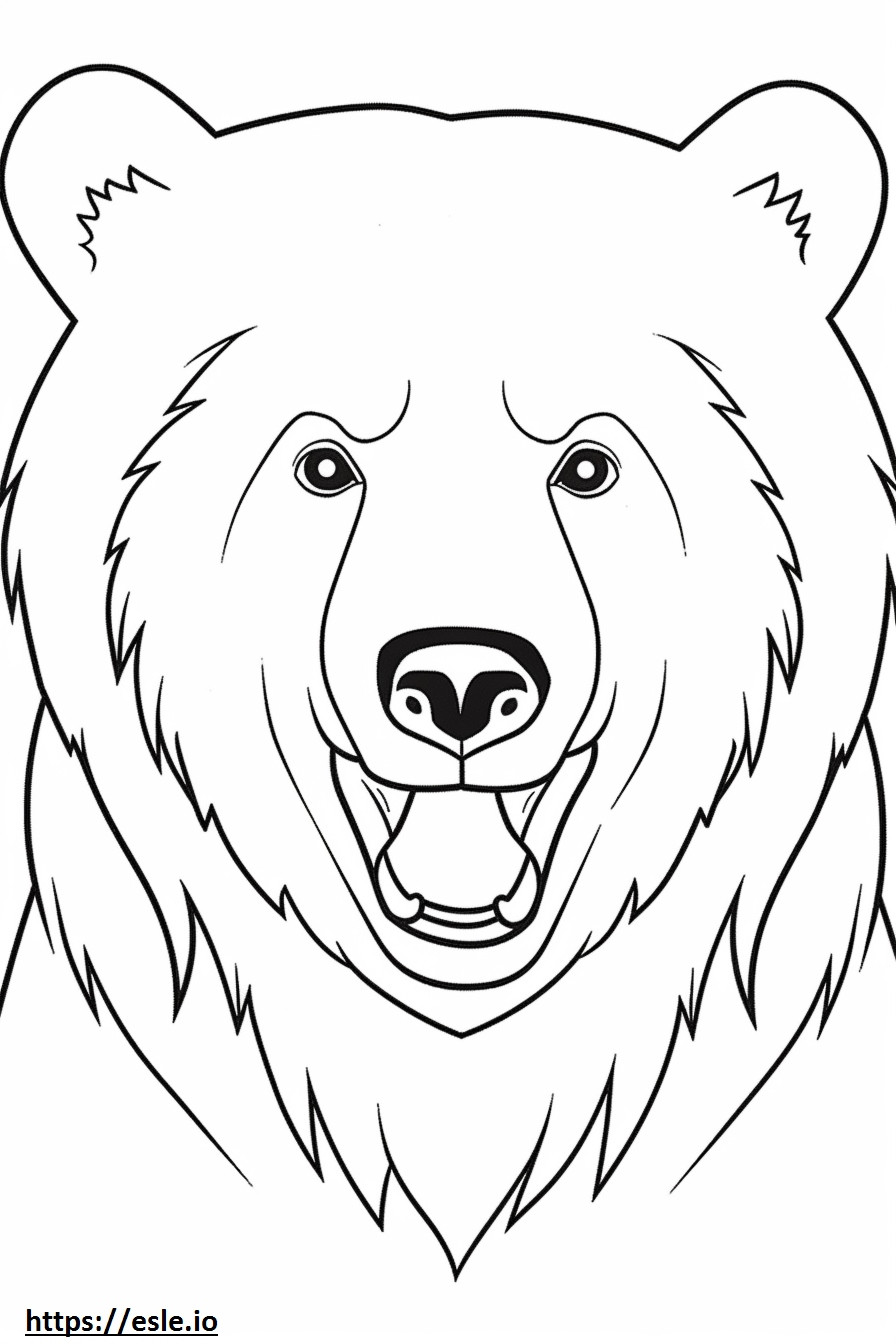 Emoji cu zâmbet de urs brun de colorat