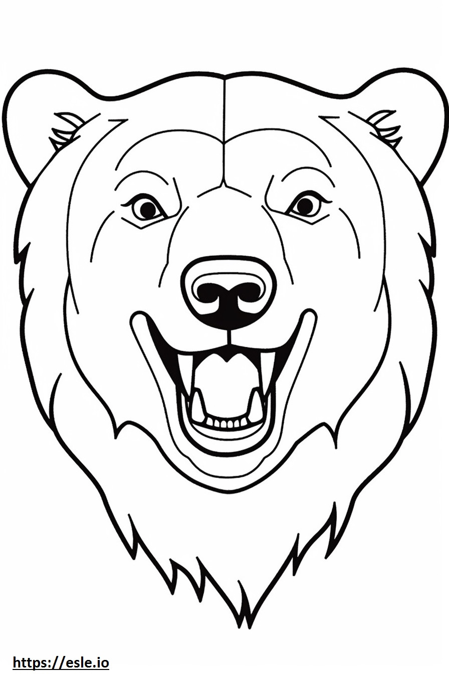 Coloriage Emoji sourire ours brun à imprimer