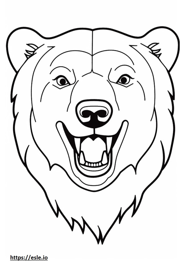 Emoji del sorriso dell'orso bruno da colorare