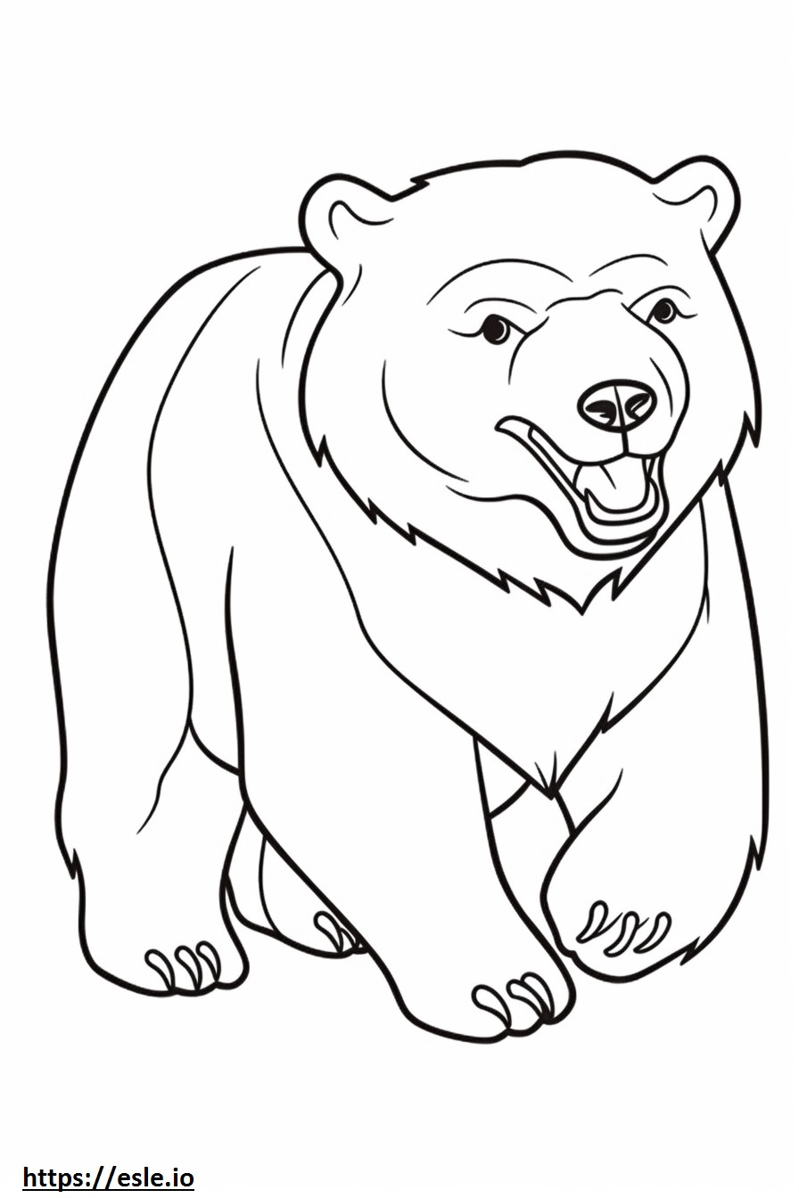 Bruine beer glimlach emoji kleurplaat kleurplaat