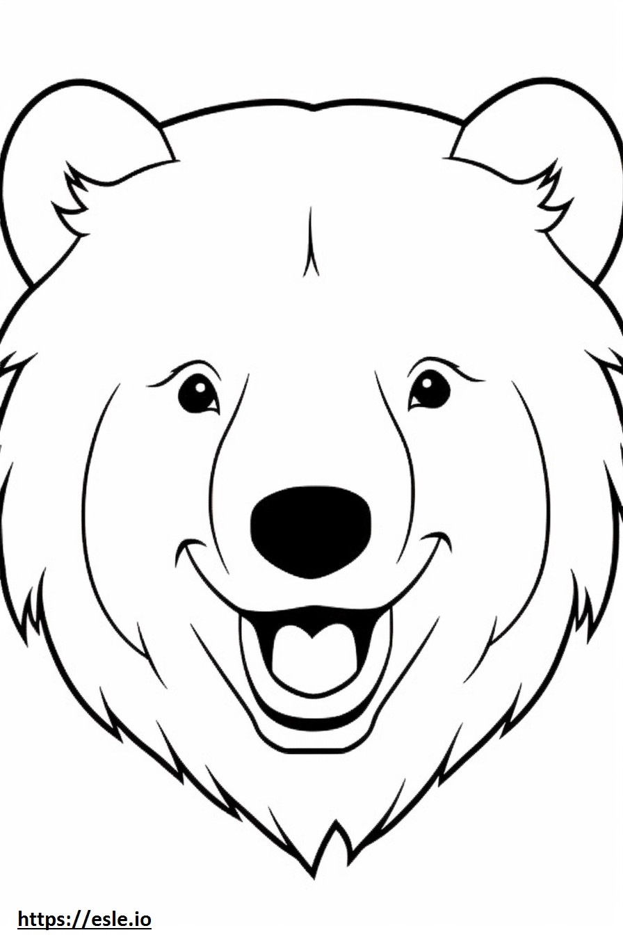 Emoji cu zâmbet de urs brun de colorat