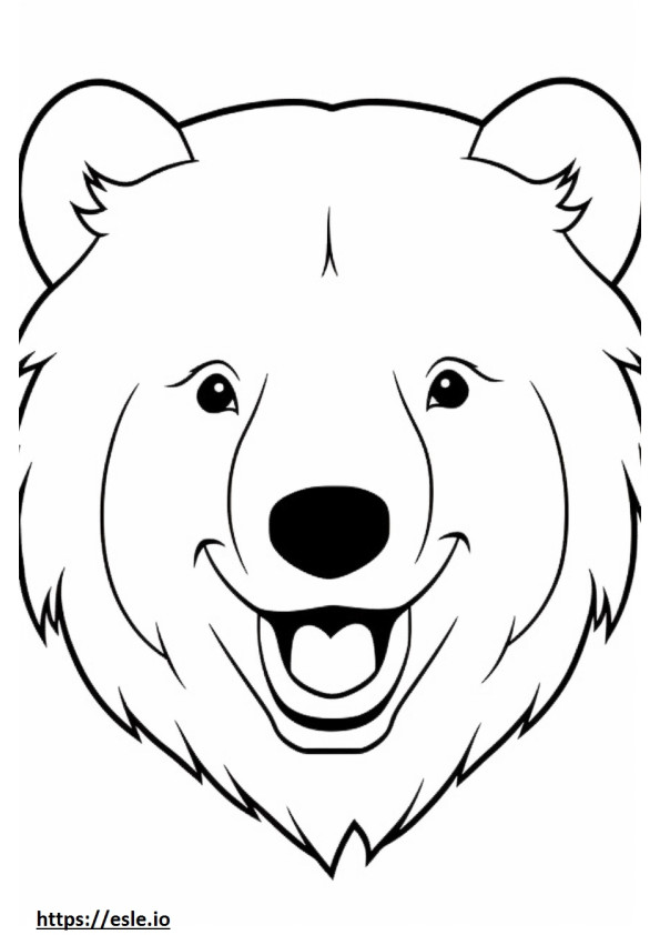Emoji senyum Beruang Coklat gambar mewarnai