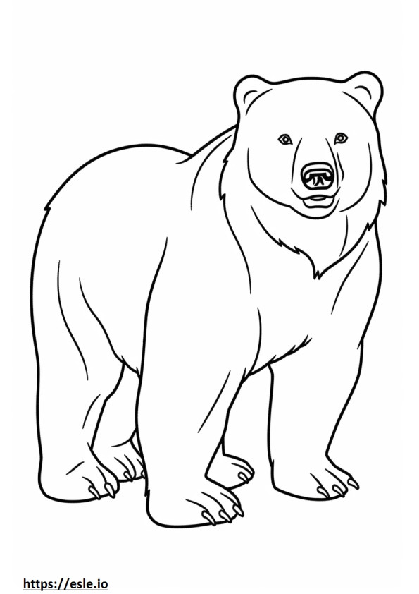 Bruine beer tekenfilm kleurplaat