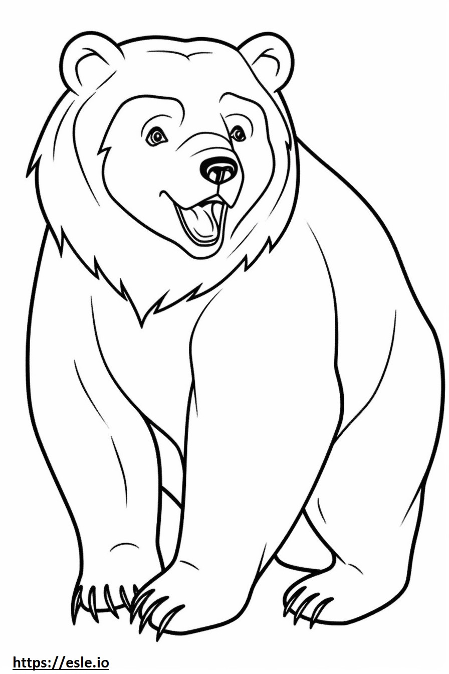 Brown Bear happy coloring page