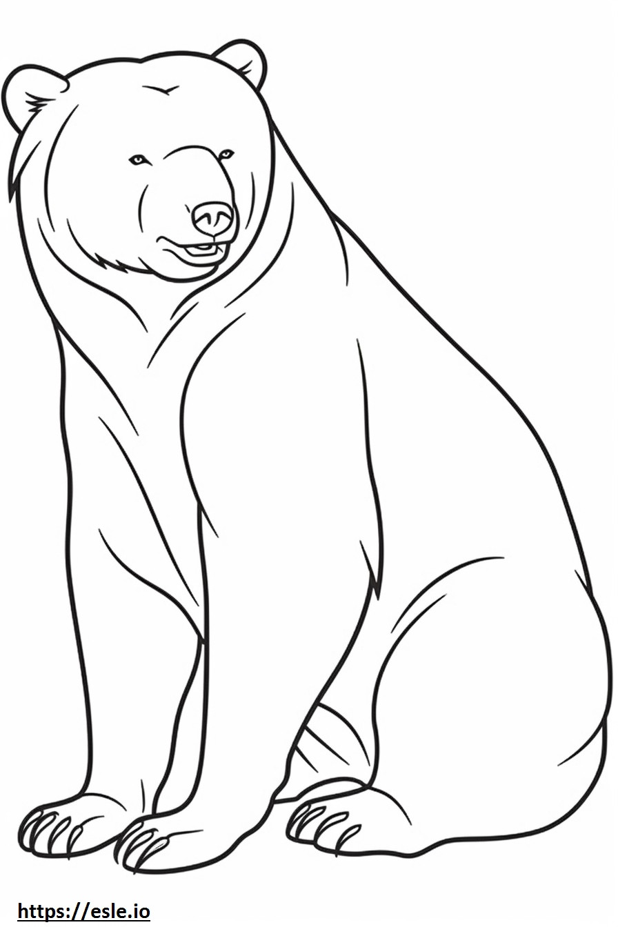 Bruine beer blij kleurplaat kleurplaat