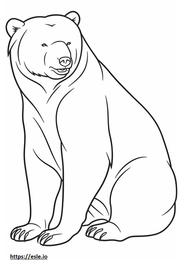 Bruine beer blij kleurplaat