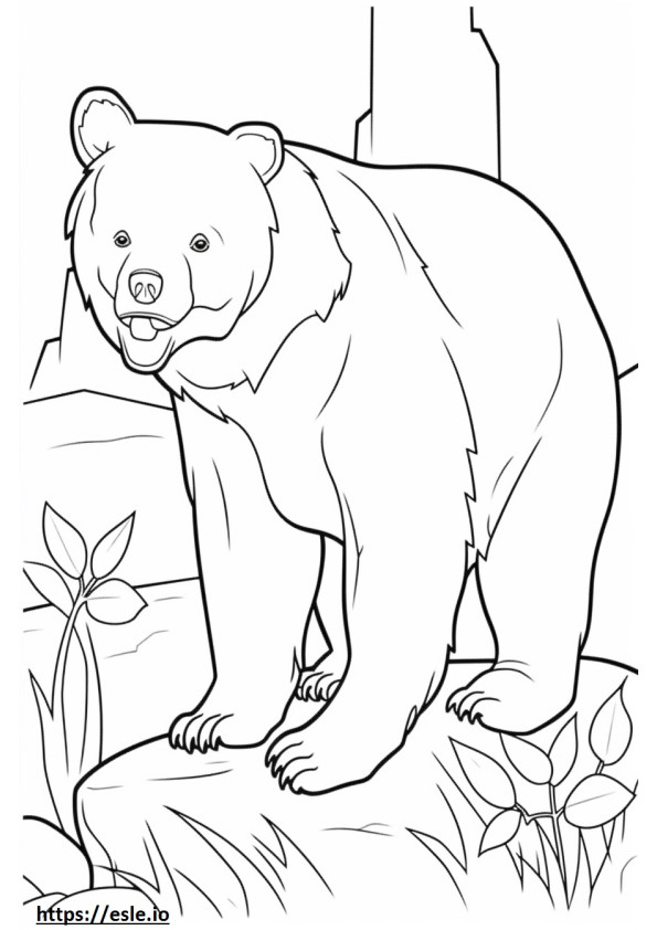 Brown Bear Playing coloring page