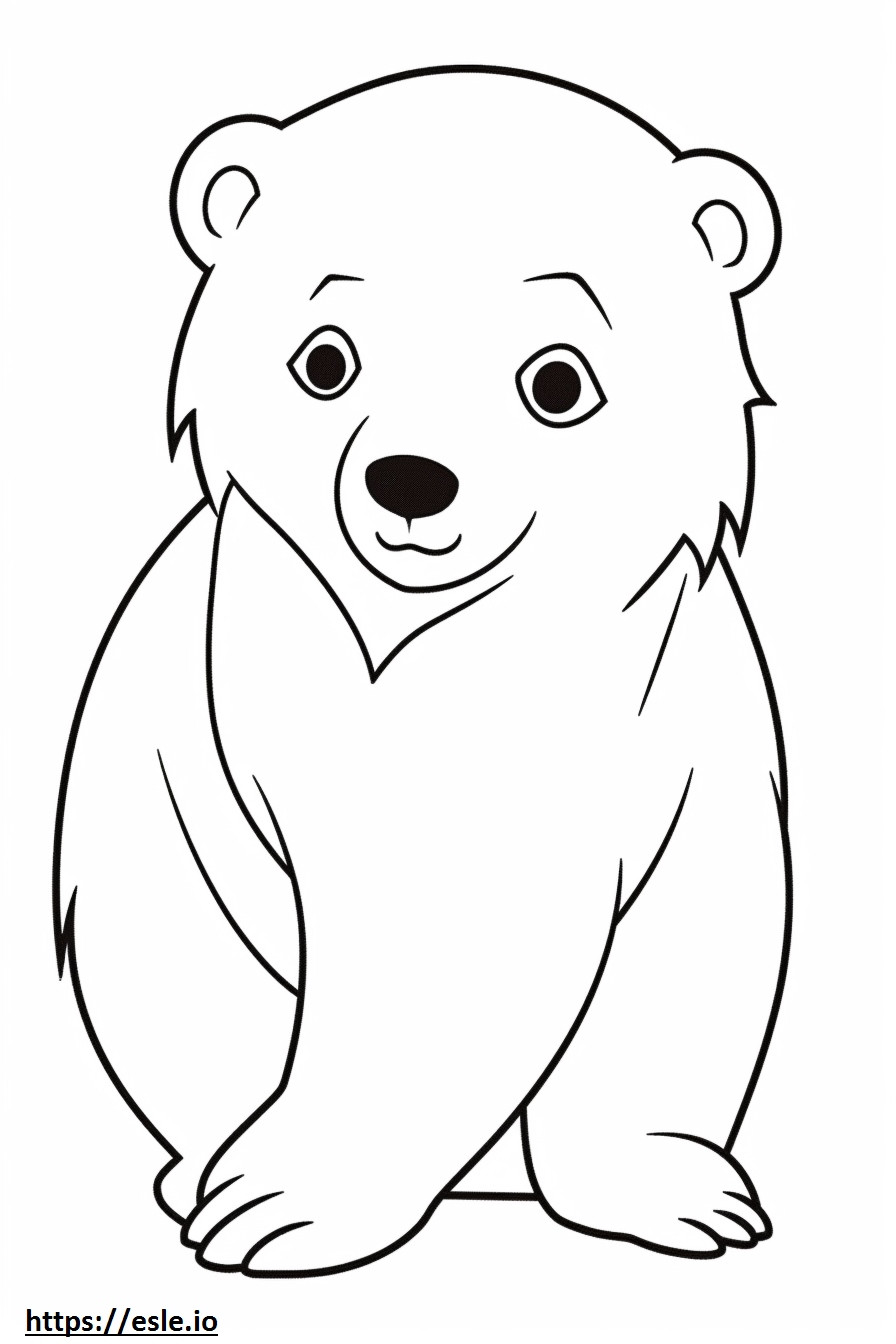 Kawaii Beruang Coklat gambar mewarnai
