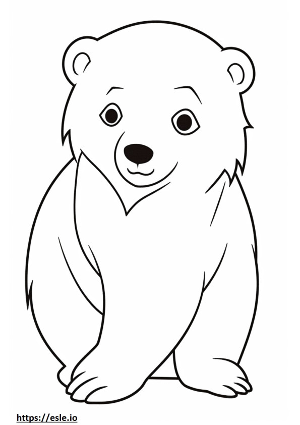Urso Marrom Kawaii para colorir