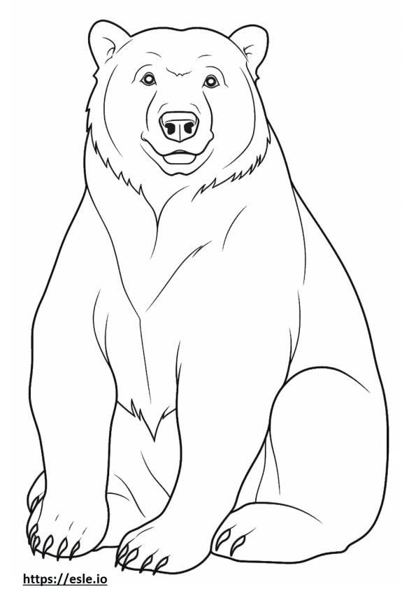 Bruine beer vriendelijk kleurplaat