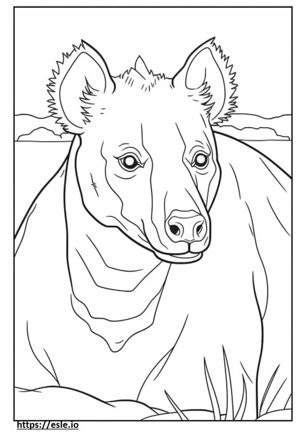 Cara de hiena marrom para colorir