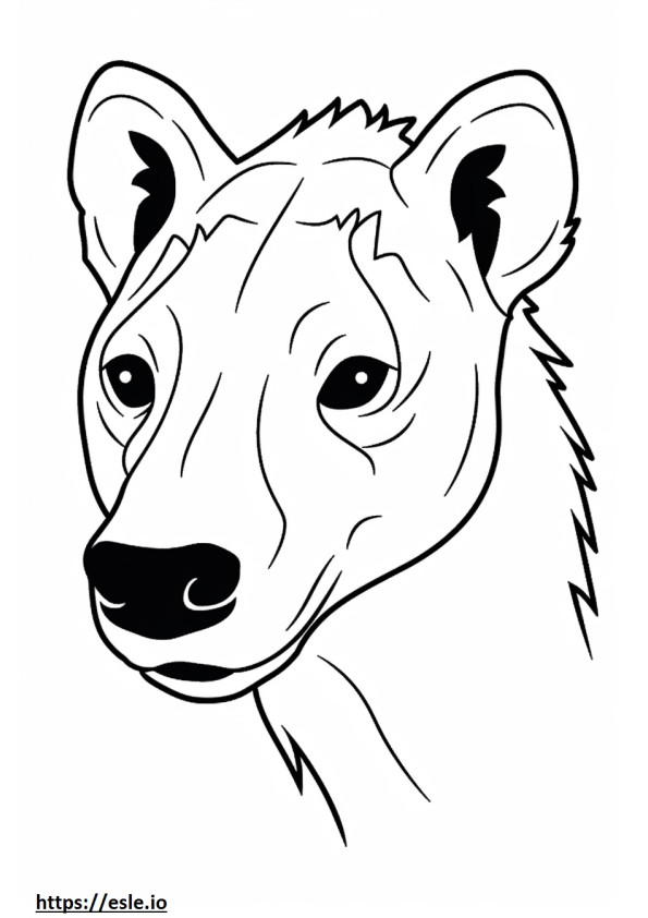 Coloriage Visage de Hyène brune à imprimer