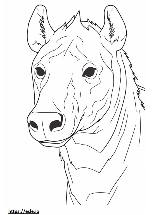 Bruin Hyena-gezicht kleurplaat