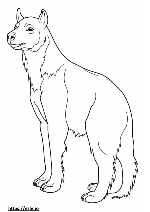 Hiena marrón de cuerpo entero para colorear e imprimir