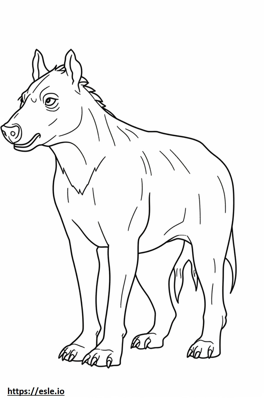 Hiena marrón de cuerpo entero para colorear e imprimir