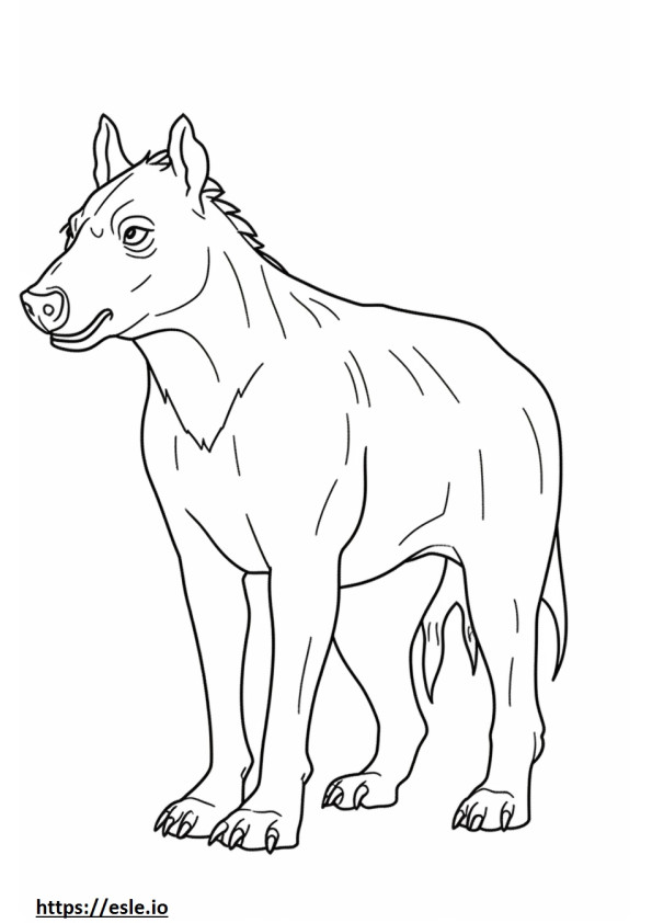 Bruine hyena, volledig lichaam kleurplaat