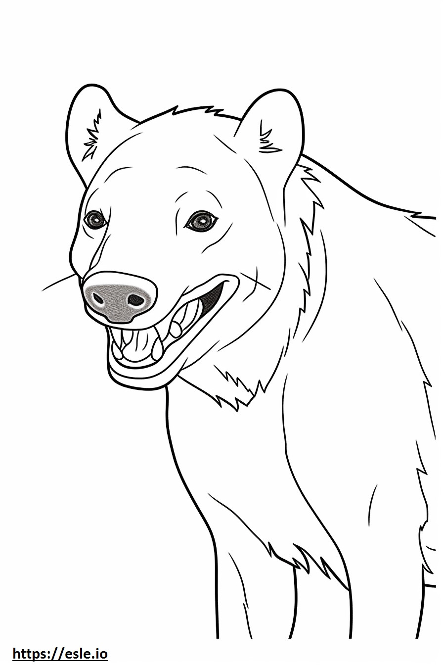 Brown Hyena smile emoji coloring page