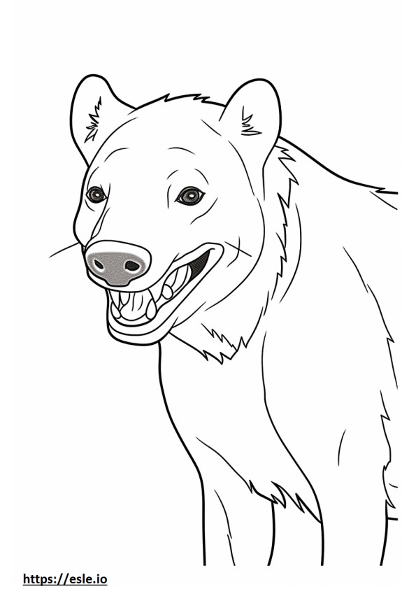 Brown Hyena hymy emoji värityskuva