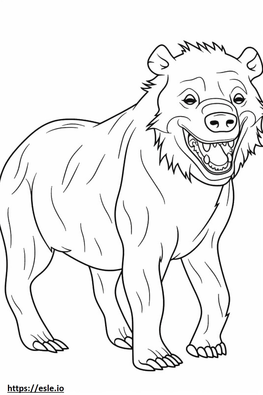 Coloriage Emoji sourire de hyène brune à imprimer