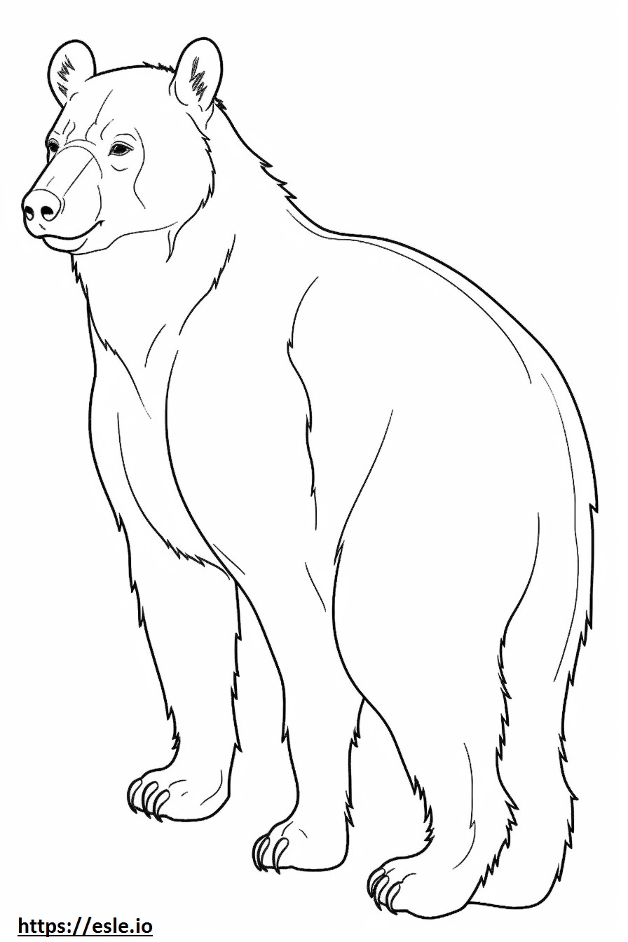Coloriage Caricature de hyène brune à imprimer