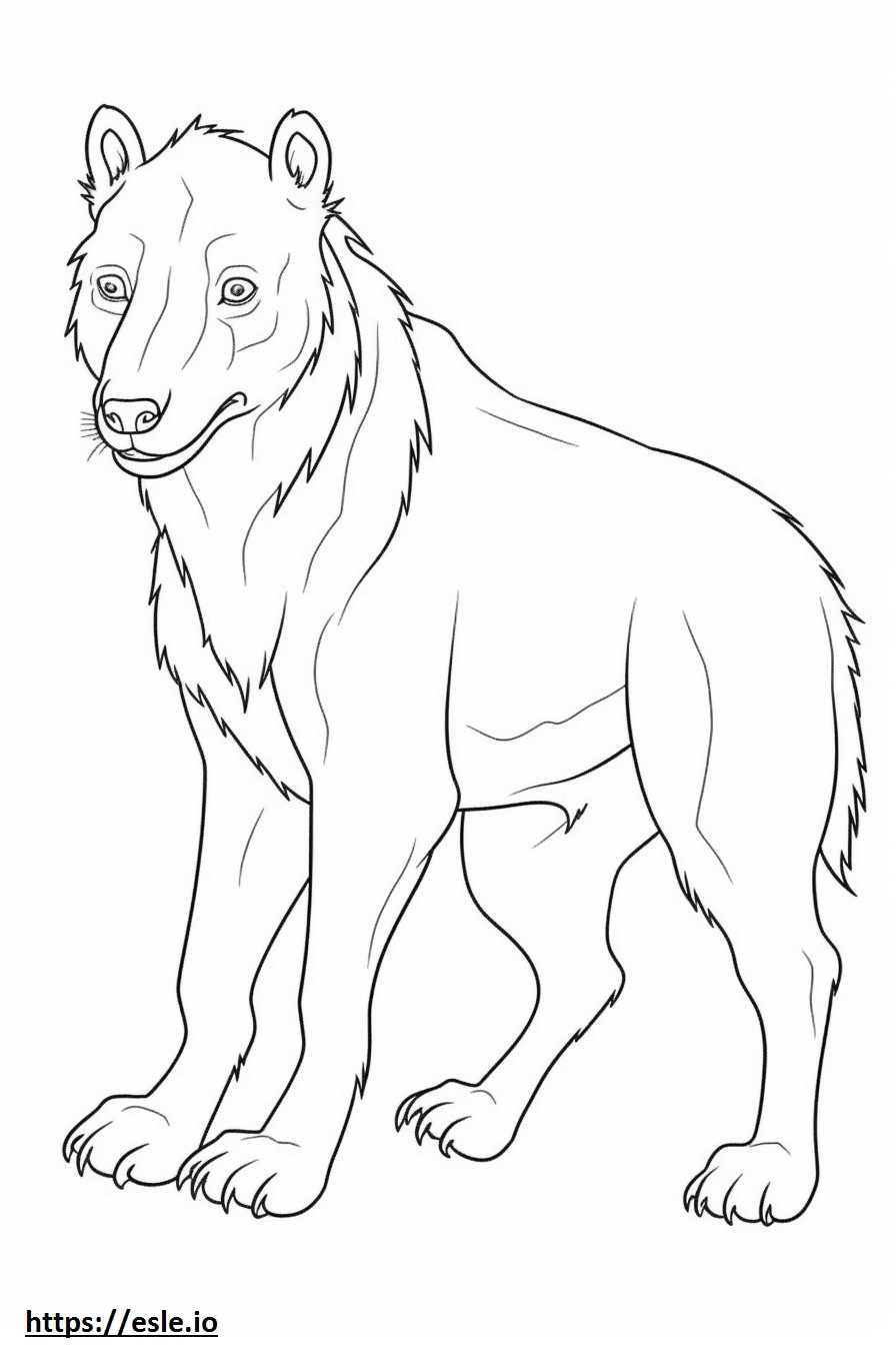 Braune Hyäne-Karikatur ausmalbild