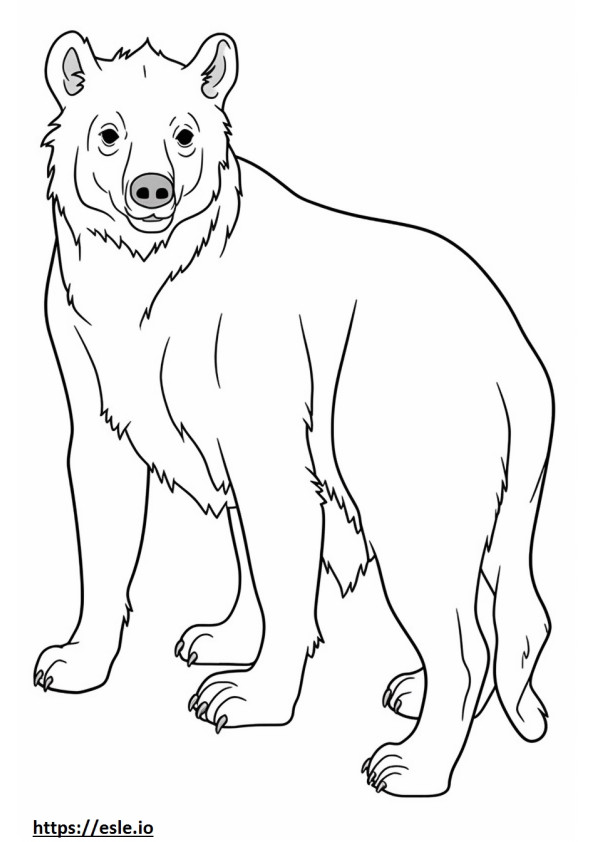 Brown Hyena cute coloring page