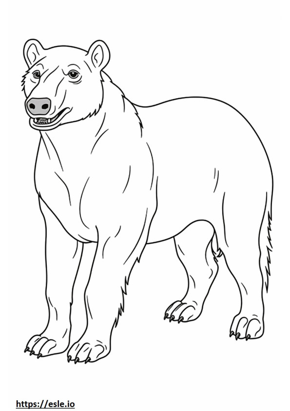 Brown Hyena happy coloring page