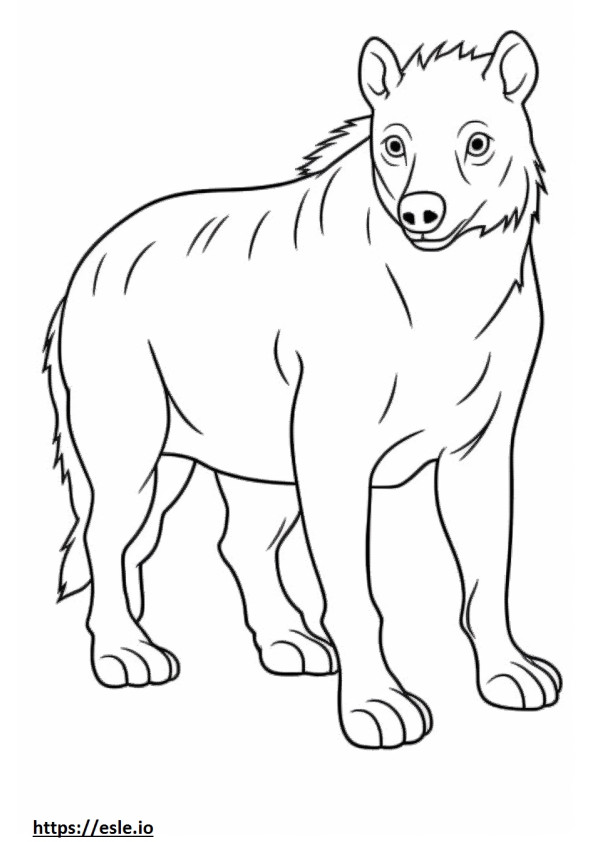 Brown Hyena happy coloring page