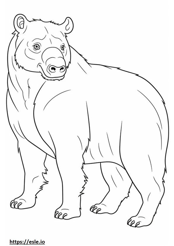 Hiena marrón jugando para colorear e imprimir