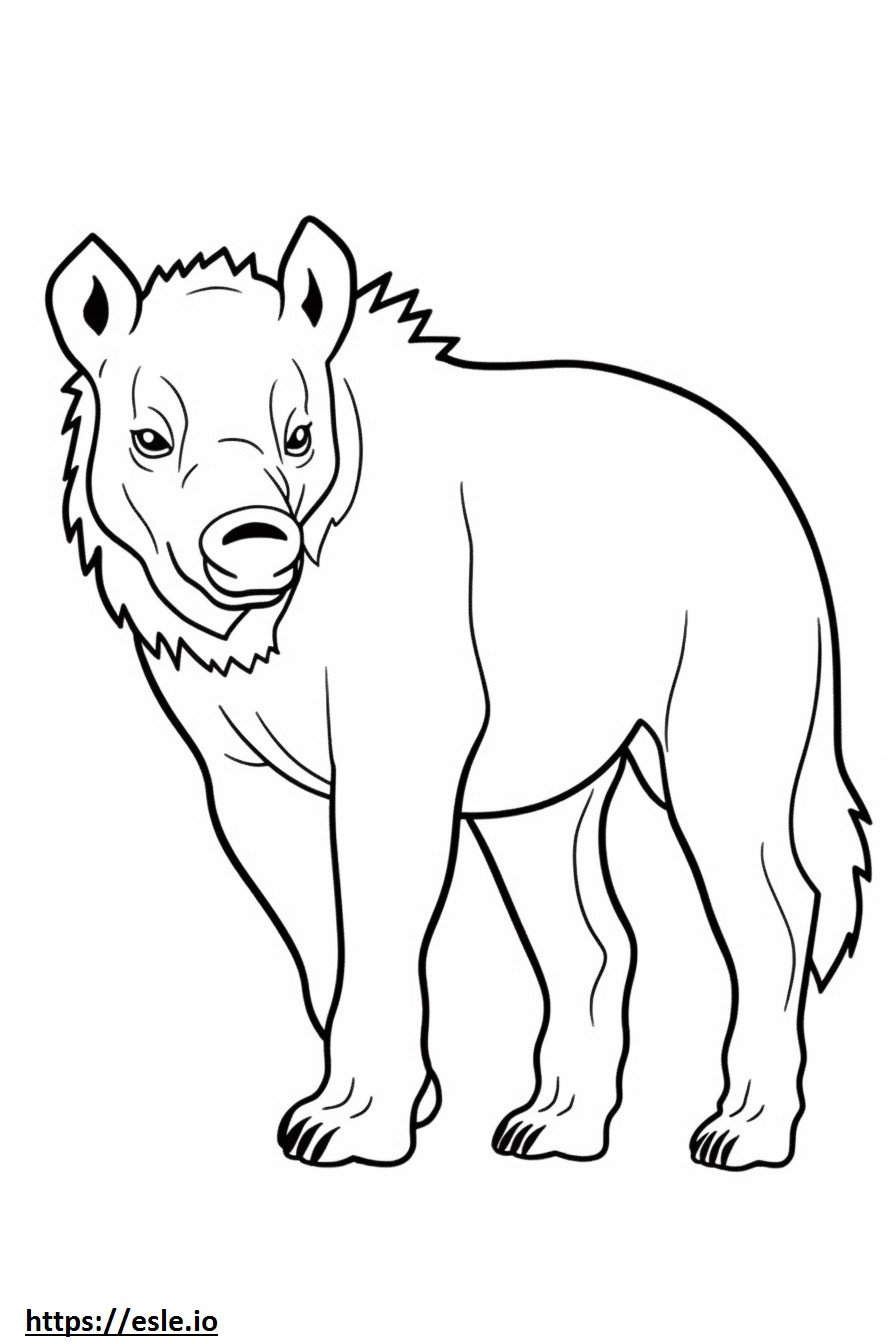 Braune Hyäne Kawaii ausmalbild