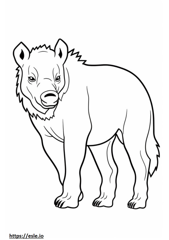 Braune Hyäne Kawaii ausmalbild