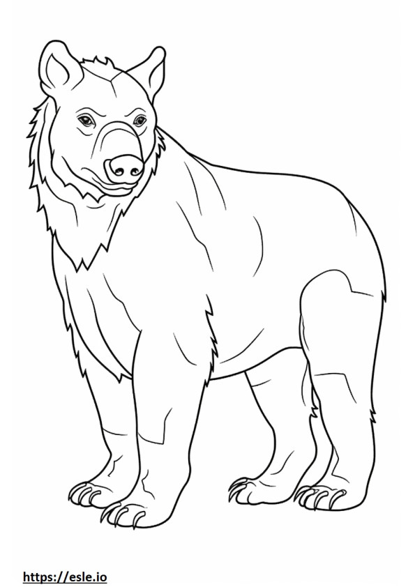 Brown Hyena Friendly coloring page