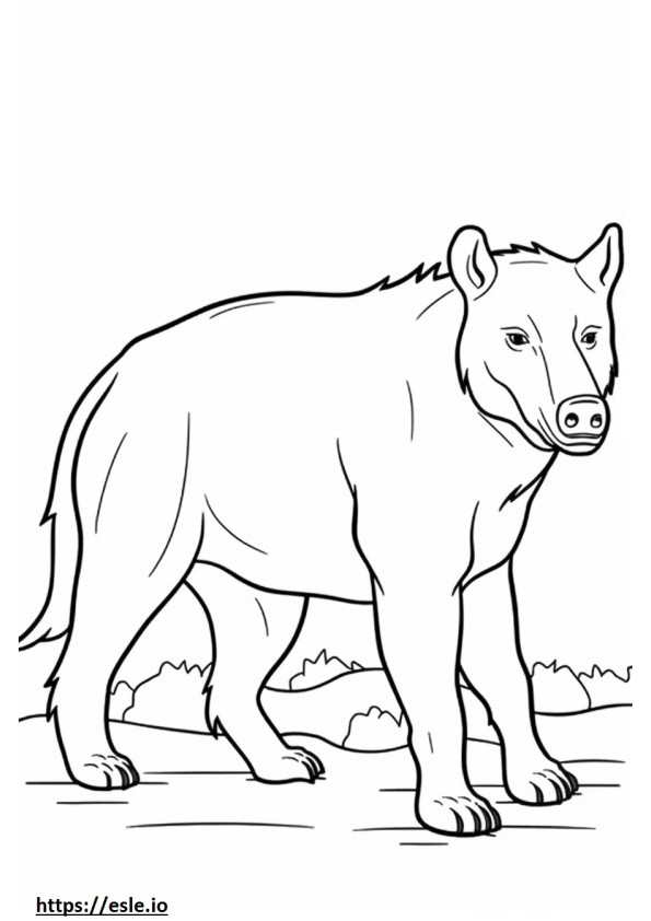 Brown Hyena Friendly coloring page