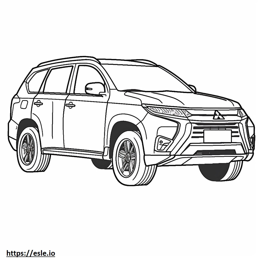 三菱 アウトランダー 4WD 2024 ぬりえ - 塗り絵