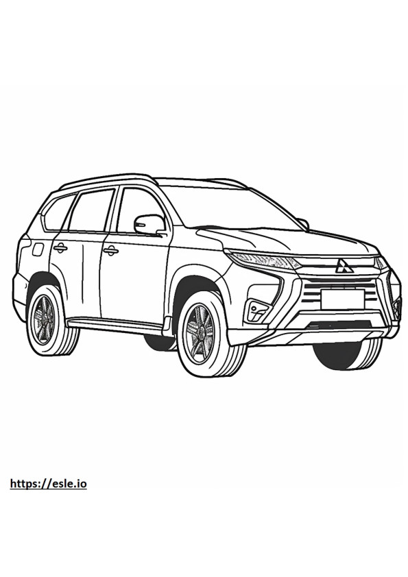 三菱 アウトランダー 4WD 2024 ぬりえ - 塗り絵