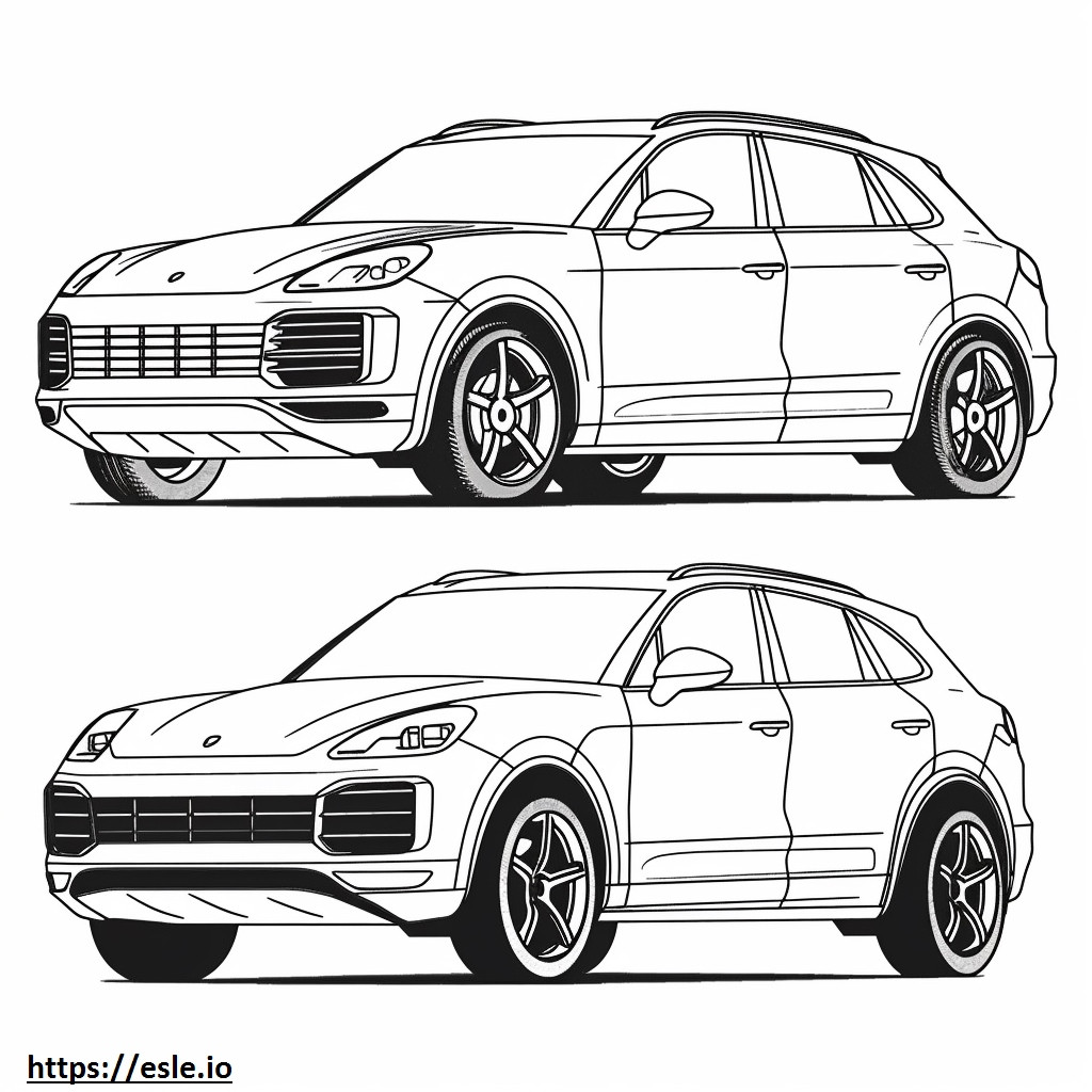 Porsche Cayenne 2024 para colorear e imprimir