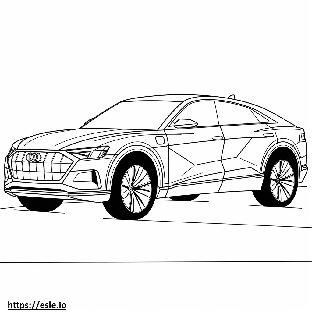 Coloriage Audi Q8 e-tron quattro 2024 à imprimer